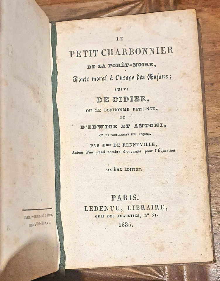 Antique French book written in 1835  Title: The Little Charcoal Builder