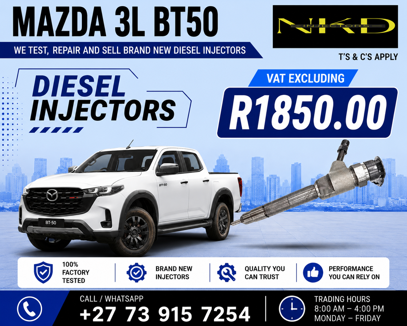 Mazda_3.0L_BT50_Injectors - Private Seller Mazda_3.0L_BT50_Injectors - Private Seller