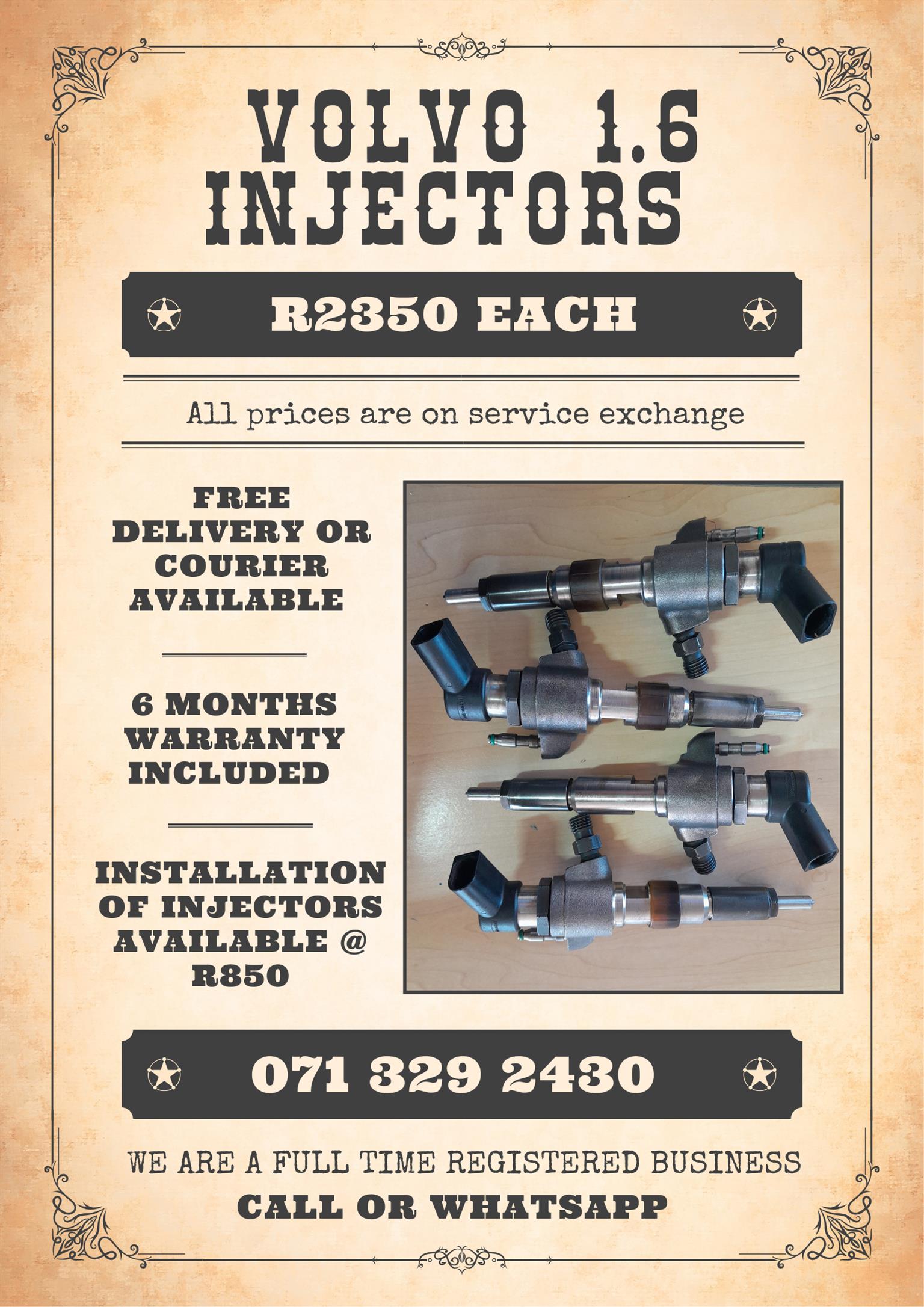 VOLVO 1.6 INJECTORS FOR SALE WITH WARRANTY - Private Seller VOLVO 1.6 INJECTORS FOR SALE WITH WARRANTY - Private Seller