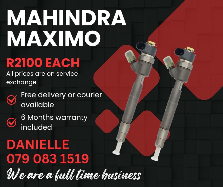 MAHINDRA MIXIMO INJECTORS FOR SALE WITH WARRANTY INCLUDED - Private Seller MAHINDRA MIXIMO INJECTORS FOR SALE WITH WARRANTY INCLUDED - Private Seller