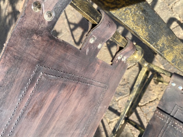 Chair wrought iron & leather quality