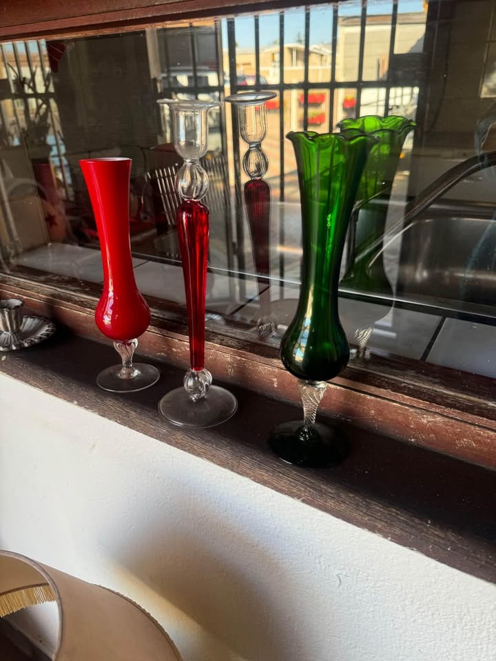Vintage colour glass vases