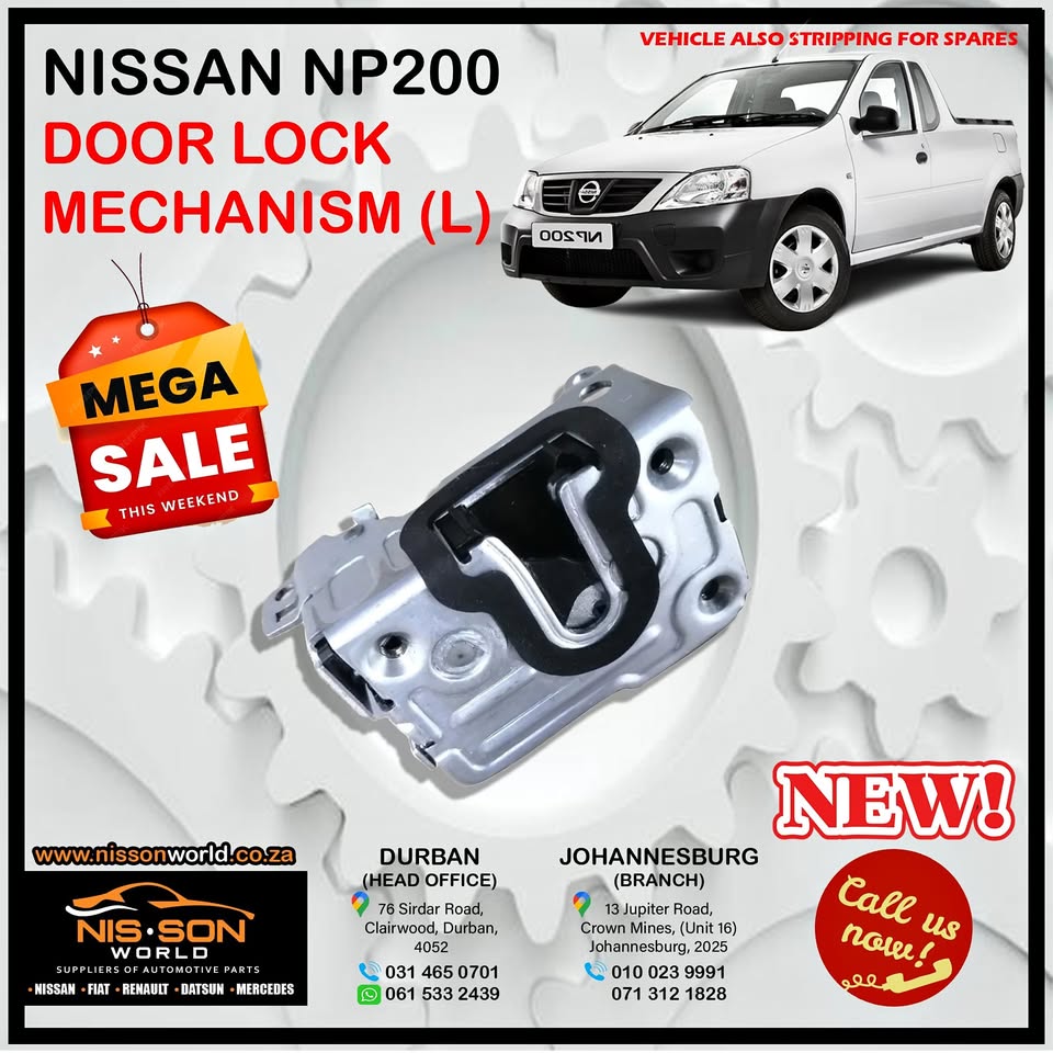 NISSAN NP200 DOOR LOCK MECHANISM (LEFT) - Private Seller NISSAN NP200 DOOR LOCK MECHANISM (LEFT) - Private Seller