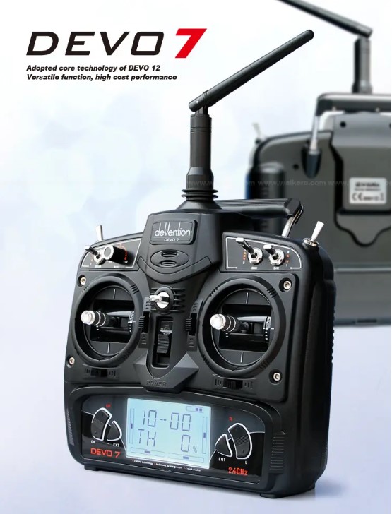 Walkera Devo 7 Transmitter and receiver.