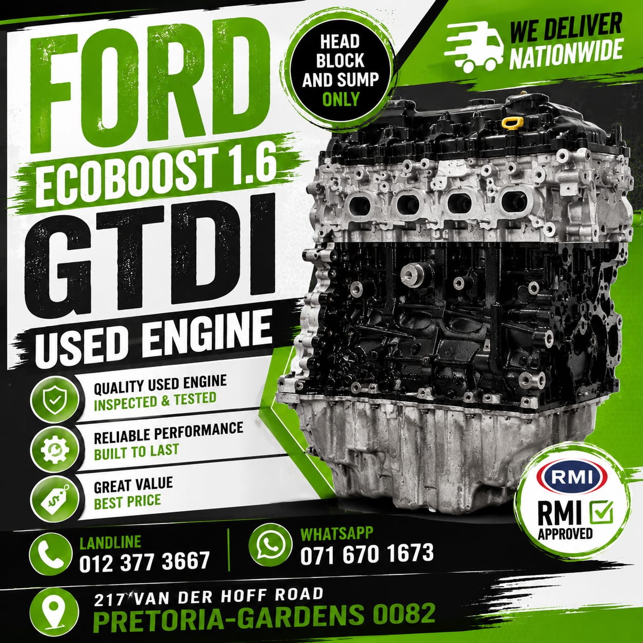 FORD ECOBOOST USED 1.6 GTDi ENGINE - Private Seller FORD ECOBOOST USED 1.6 GTDi ENGINE - Private Seller