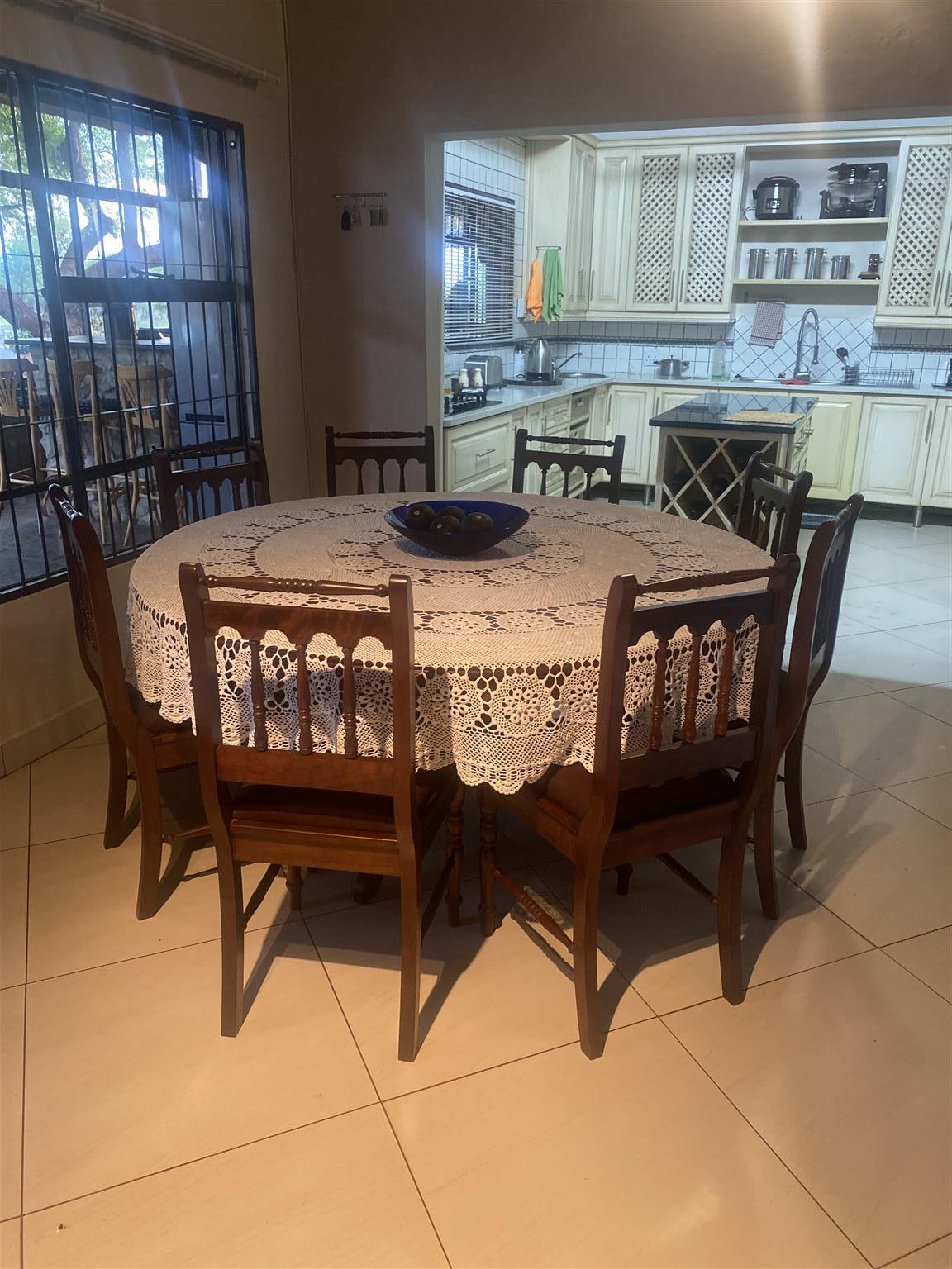 hardwood dining table set