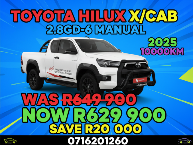 Used 2025 Toyota Hilux 2.8GD-6 Xtra cab Legend 50 - Private Seller Used 2025 Toyota Hilux 2.8GD-6 Xtra cab Legend 50 - Private Seller