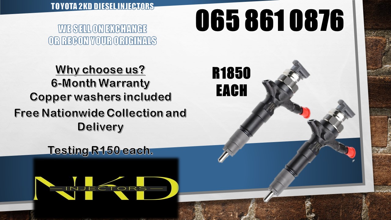 TOYOTA 2KD 2.5 DIESEL INJECTORS FOR SALE ON SERVICE EXCHANGE OR RECON - Private Seller TOYOTA 2KD 2.5 DIESEL INJECTORS FOR SALE ON SERVICE EXCHANGE OR RECON - Private Seller