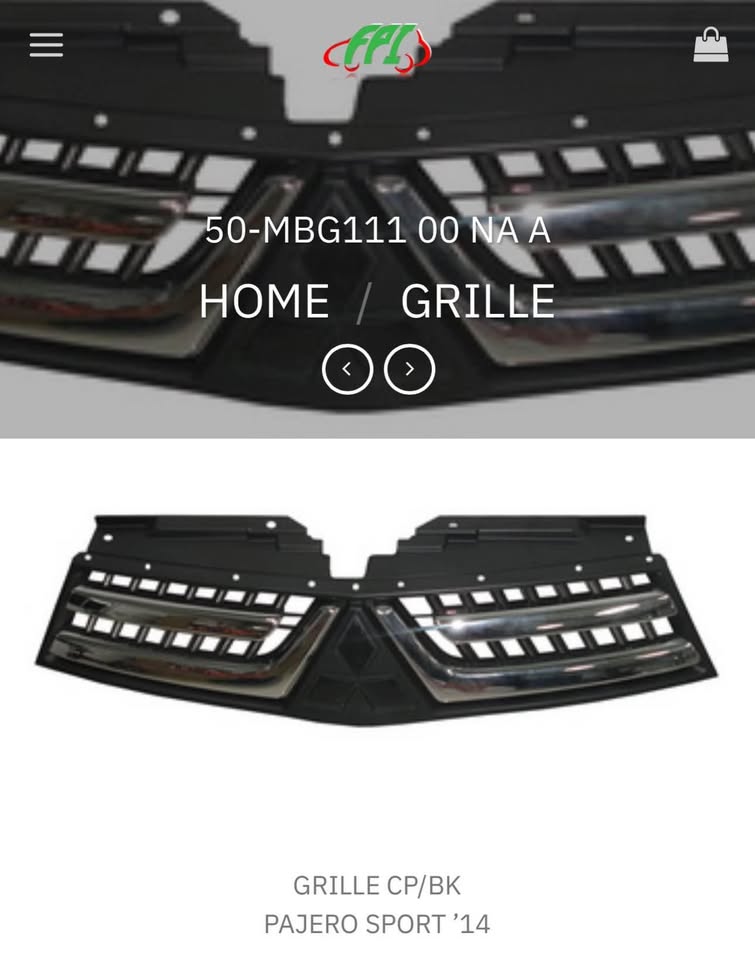 Mitsubishi Pajero sports main grill - Private Seller