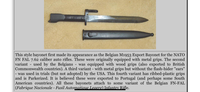 Bayonet SAP Knife with markings South African Police