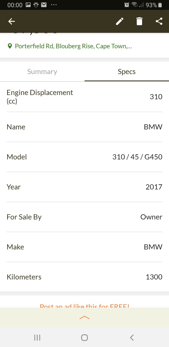 BMW G310R 2017 1300km