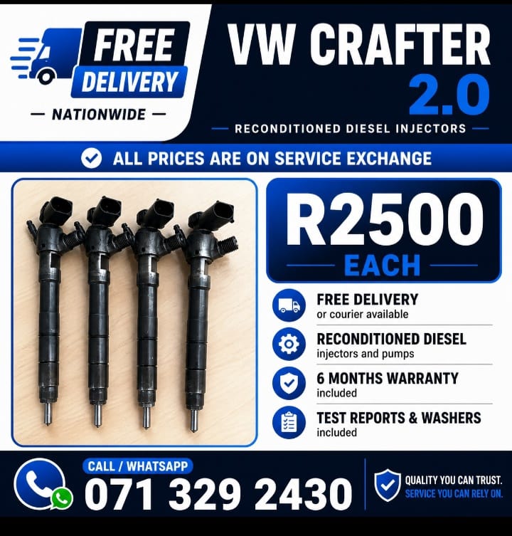 VW CRAFTER 2.0 INJECTORS FOR SALE WITH WARRANTY - Private Seller VW CRAFTER 2.0 INJECTORS FOR SALE WITH WARRANTY - Private Seller