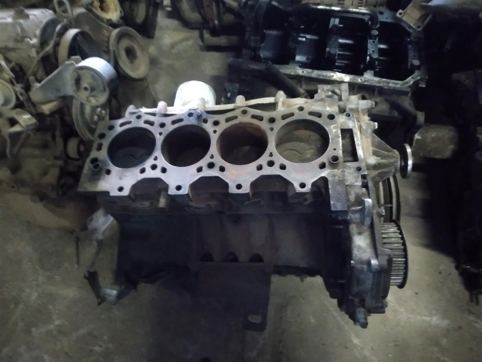 engine block with pistons