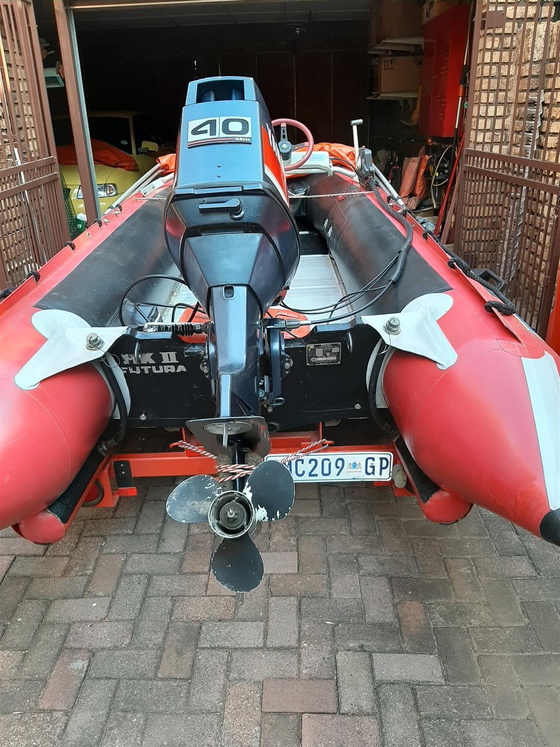 Inflatable Boat Zodiac MkII Futura, complete with Yamaha 40HP motor and trailer