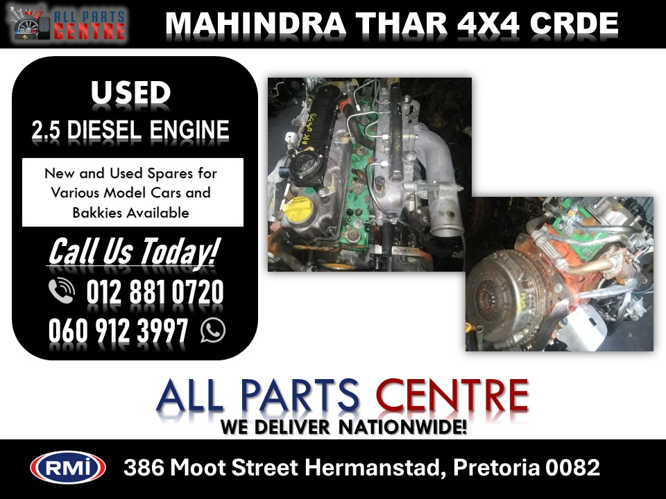 Mahindra Thar 4×4 CRDE Used 2.5 Diesel Engine for Sale Mahindra Thar 4×4 CRDE Used 2.5 Diesel Engine for Sale