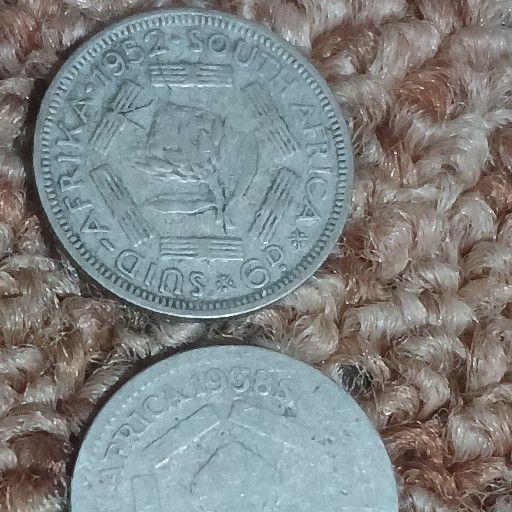 6d coin, 1952 and 1938