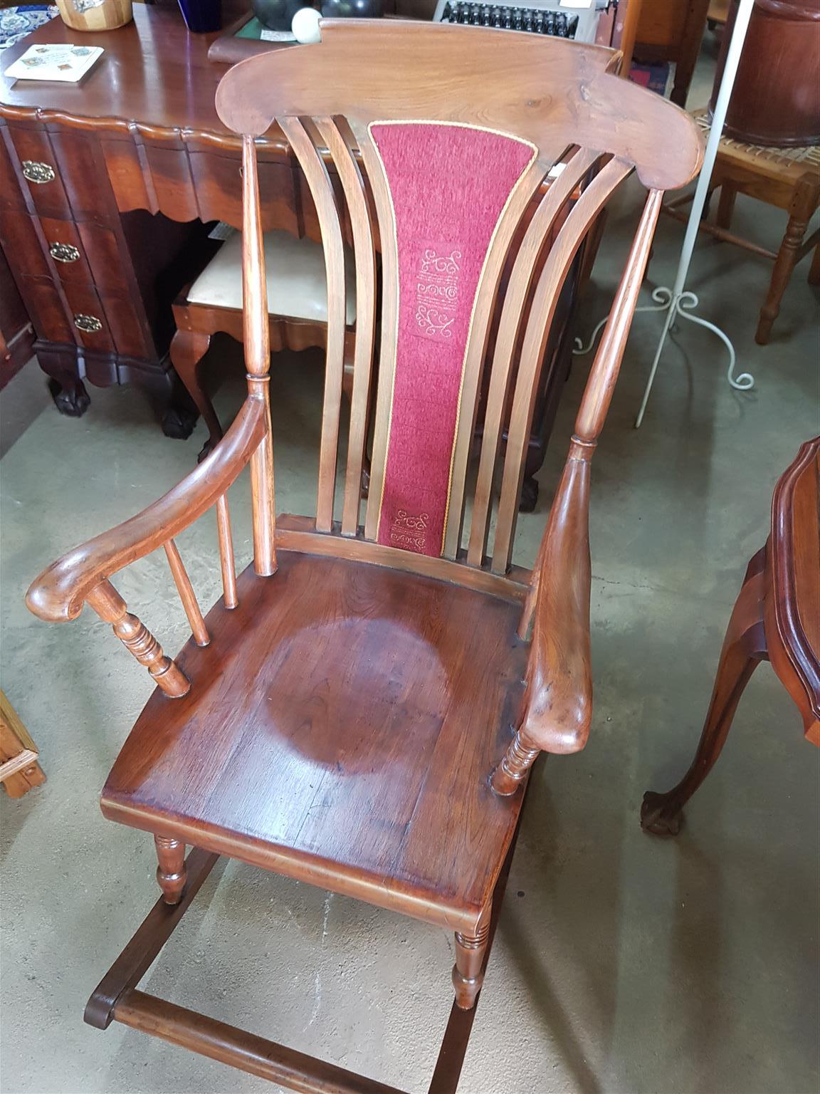 Lovely Rocking Chair of Solid Walnut ~ Circa 1910