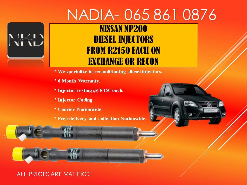 Nissan NP200 diesel injectors for sale on exchange or recon - Private Seller Nissan NP200 diesel injectors for sale on exchange or recon - Private Seller