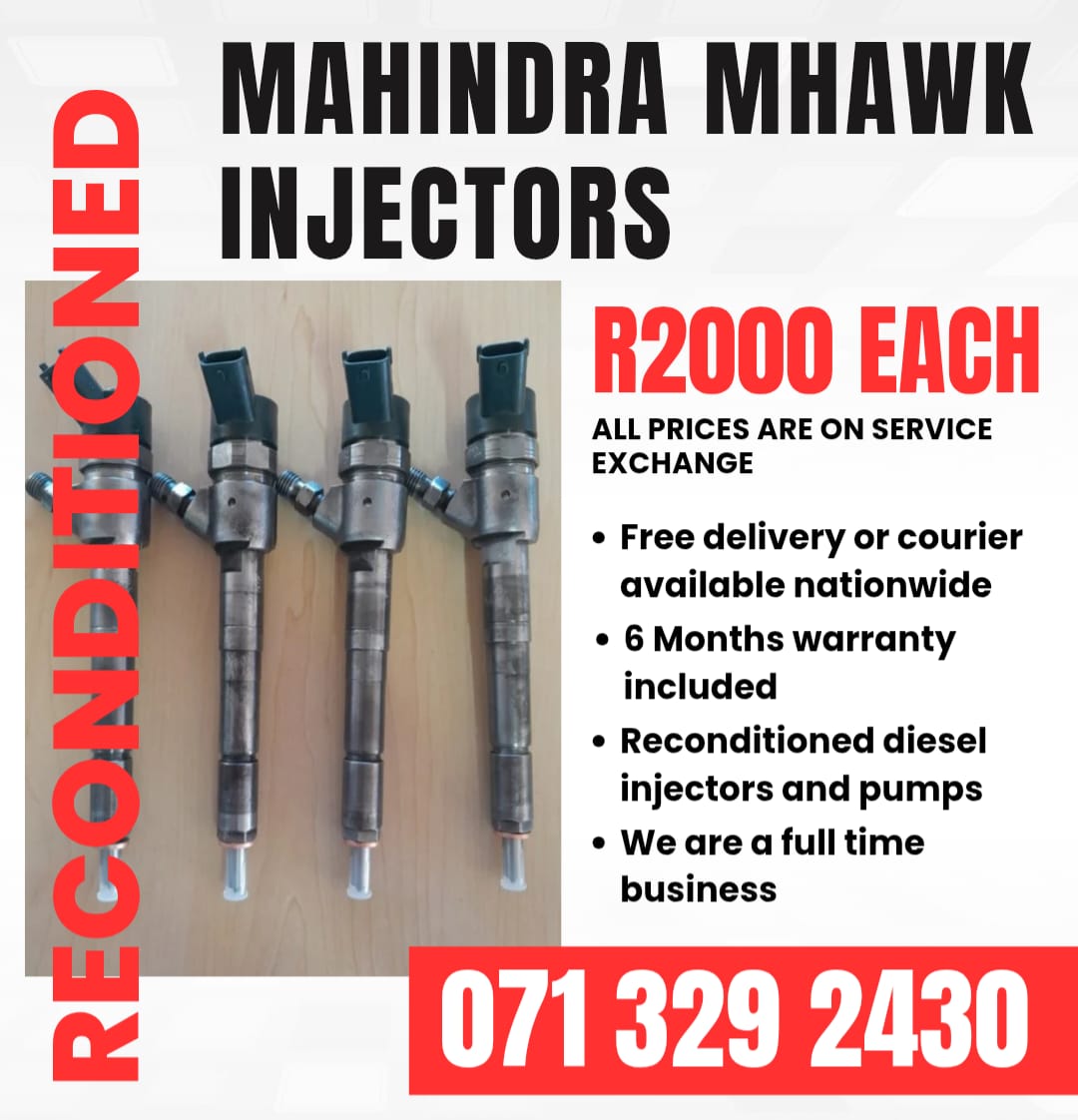 MAHINDRA MHAWK 2.2 INJECTORS FOR SALE WITH WARRANTY - Private Seller MAHINDRA MHAWK 2.2 INJECTORS FOR SALE WITH WARRANTY - Private Seller