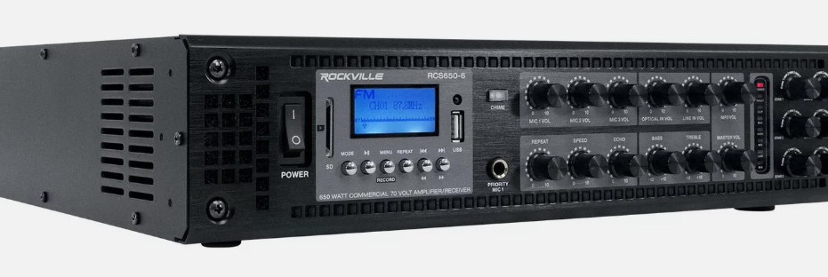 Rockville RCS650-6 rack mountable digital hybrid amplifier-receiver