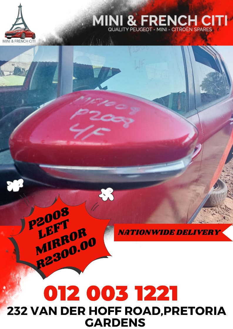 PEUGEOT 2008 LEFT MIRROR FOR SALE – R2,300 - Private Seller PEUGEOT 2008 LEFT MIRROR FOR SALE – R2,300 - Private Seller