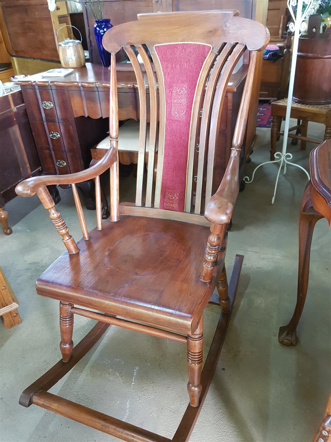 Lovely Rocking Chair of Solid Walnut ~ Circa 1910