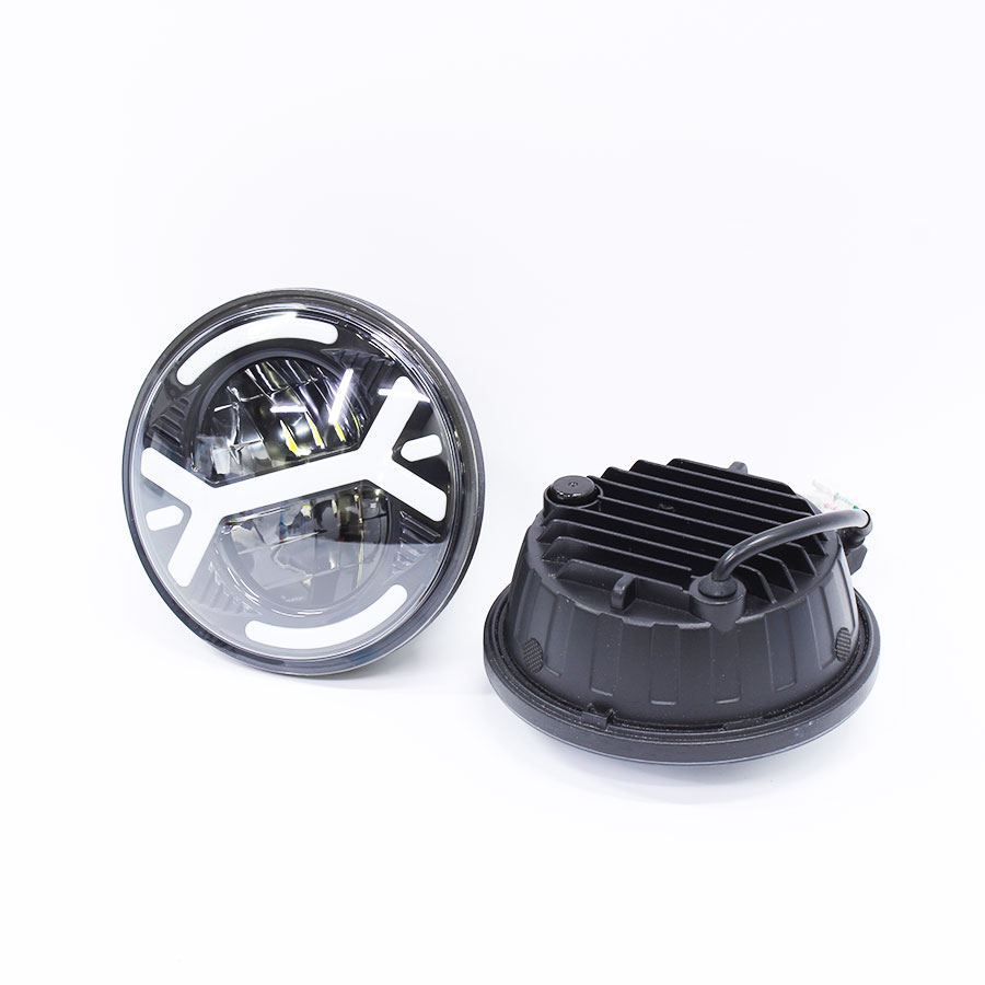 Universal 5″ LED with Cross Hair Design H4 Headlights (set)
