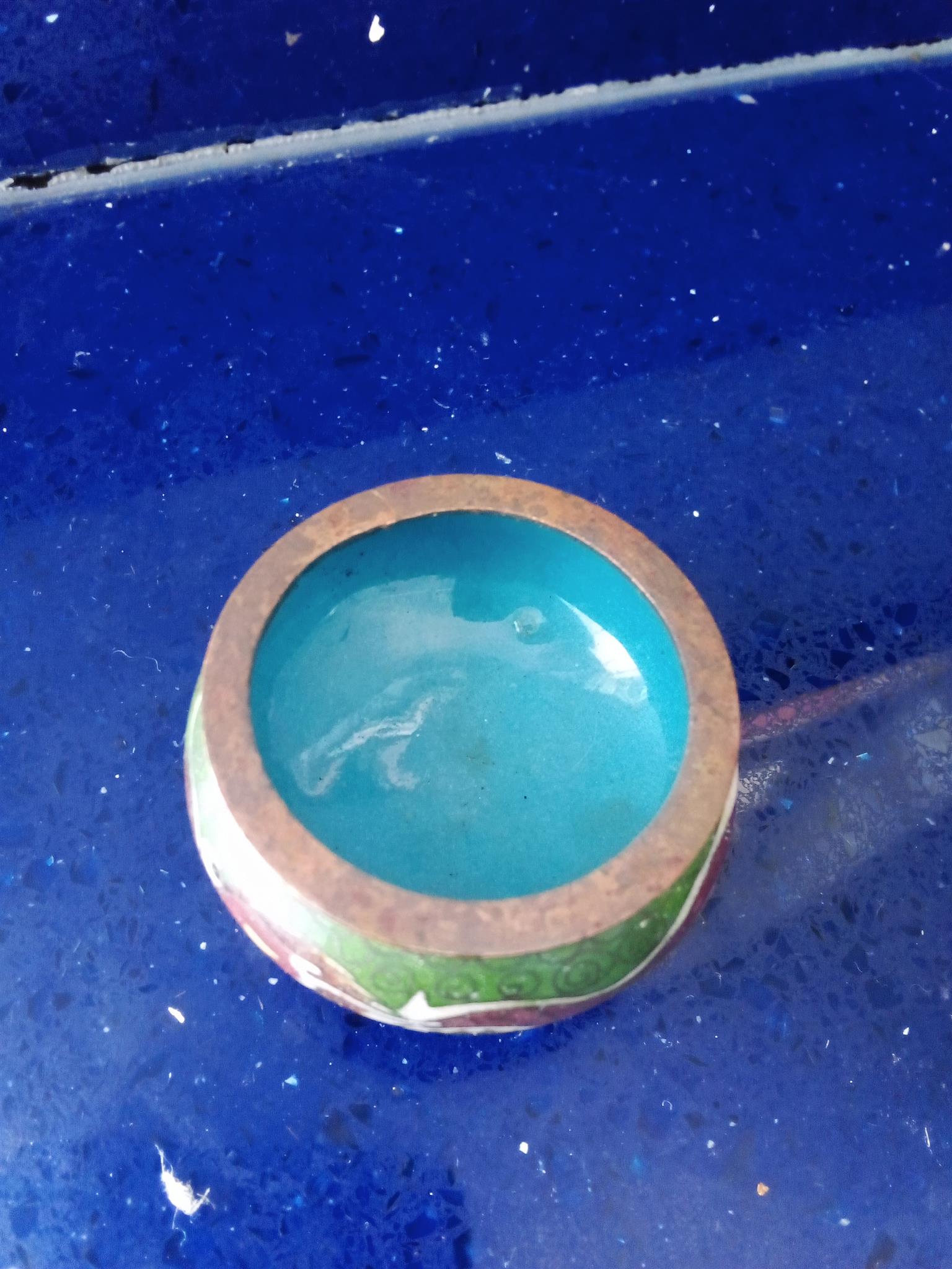 Vintage cloisonne salt and pepper set