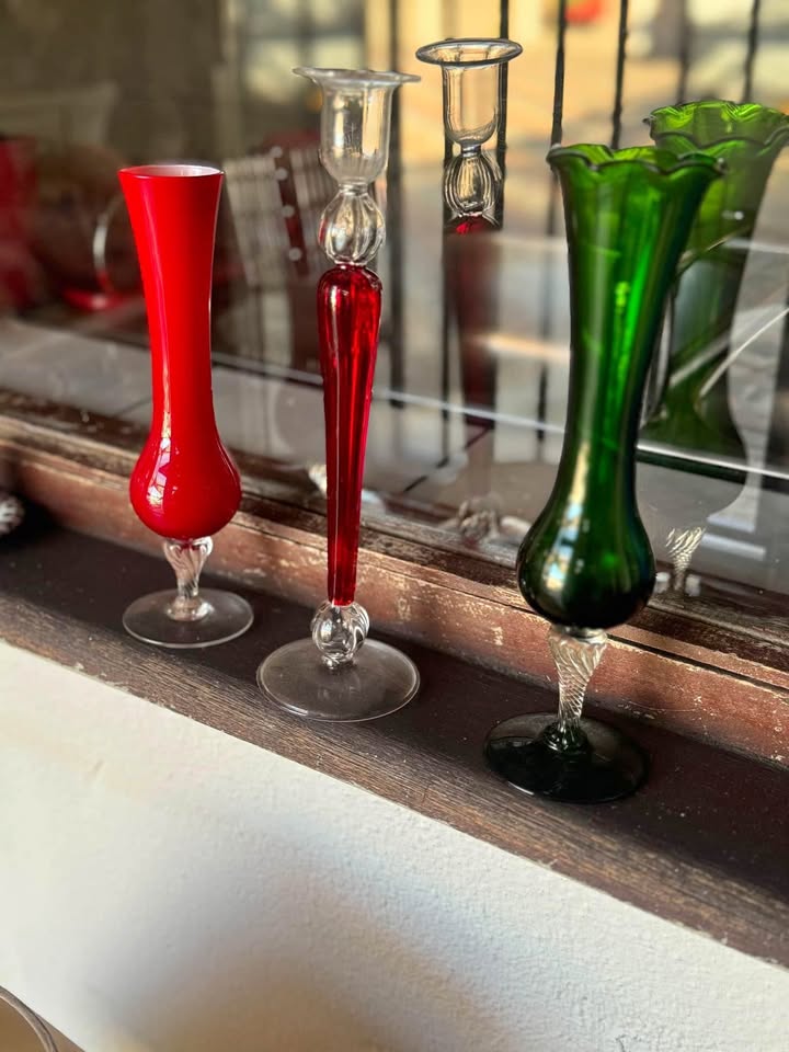Vintage colour glass vases