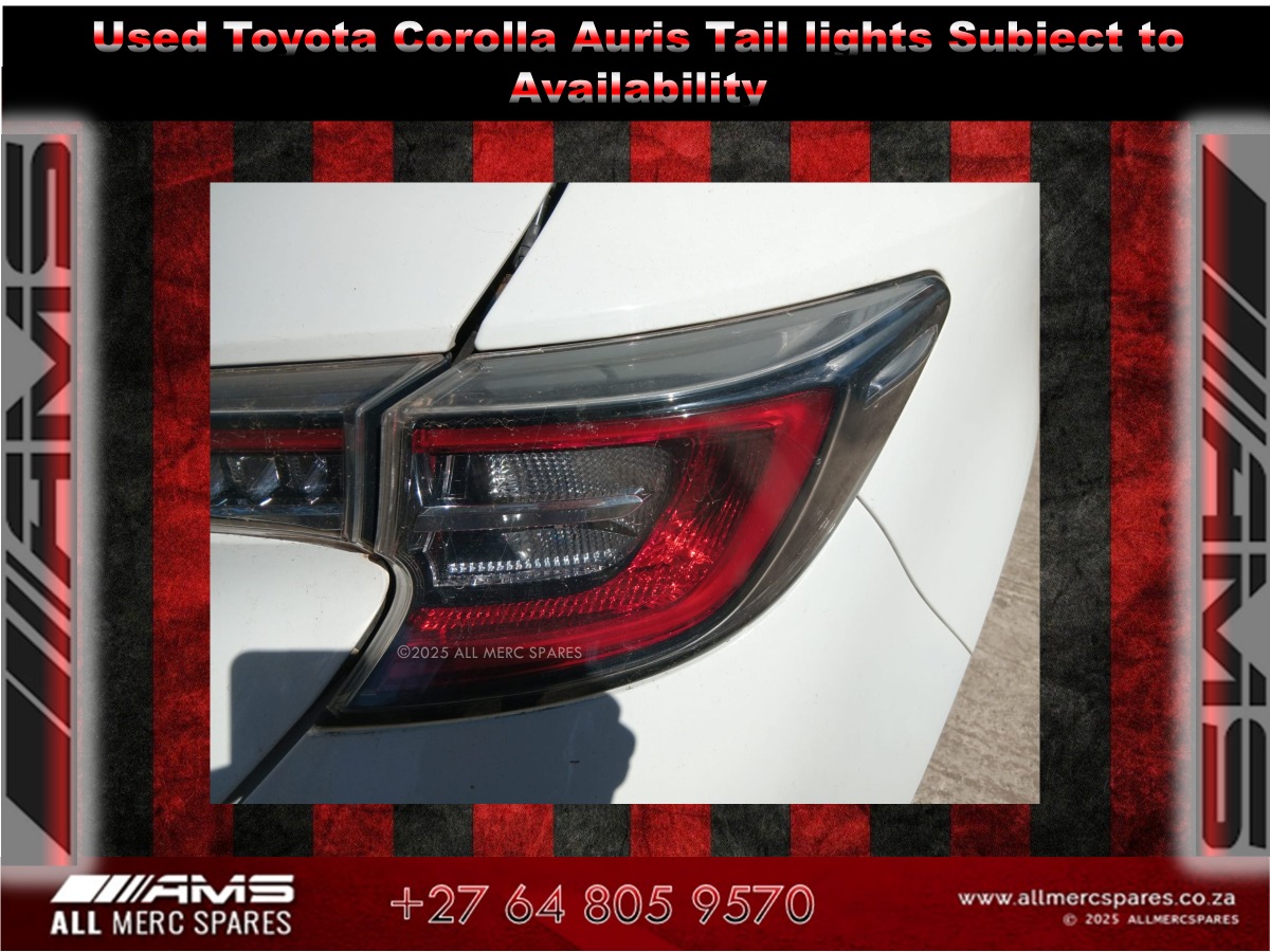 USED TOYOTA COROLLA AURIS HATCHBACK TAIL LIGHTS Subject to availability - Private Seller USED TOYOTA COROLLA AURIS HATCHBACK TAIL LIGHTS Subject to availability - Private Seller