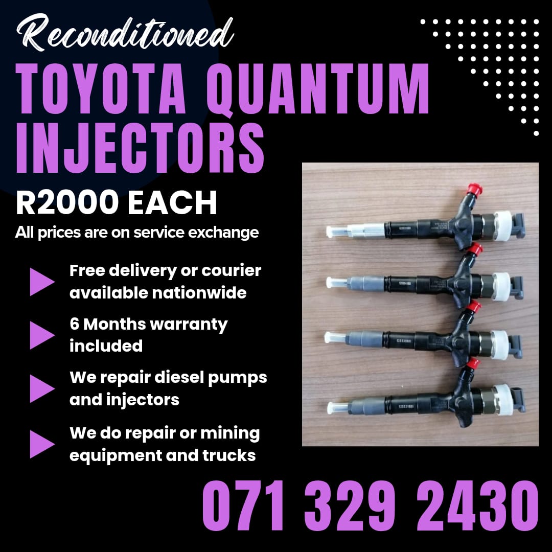 TOYOTA QUANTUM 2.5 INJECTORS FOR SALE WITH WARRANTY INCLUDED - Private Seller TOYOTA QUANTUM 2.5 INJECTORS FOR SALE WITH WARRANTY INCLUDED - Private Seller
