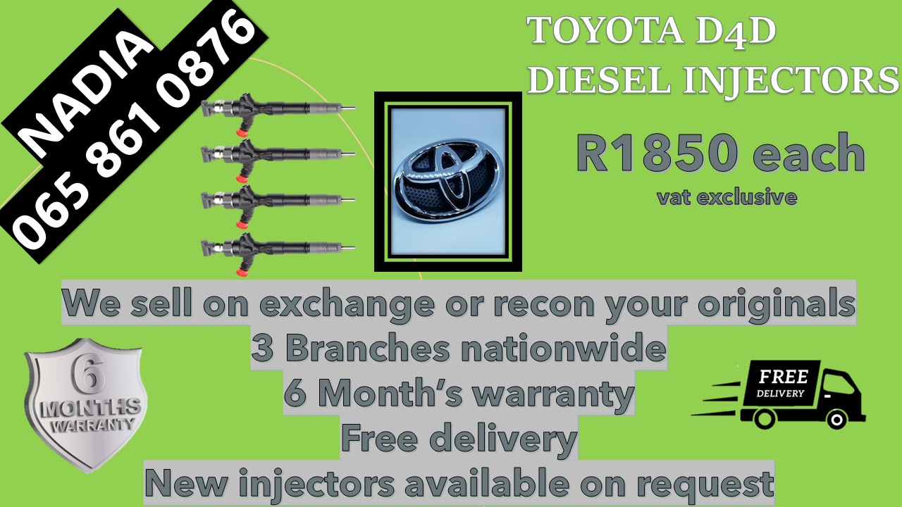 TOYOTA D4D DIESEL INJECTORS FOR SALE BY NKD DIESEL INJECTORS - Private Seller TOYOTA D4D DIESEL INJECTORS FOR SALE BY NKD DIESEL INJECTORS - Private Seller