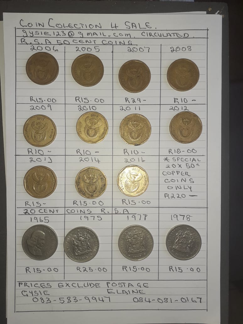 Coins and notes collection for sale