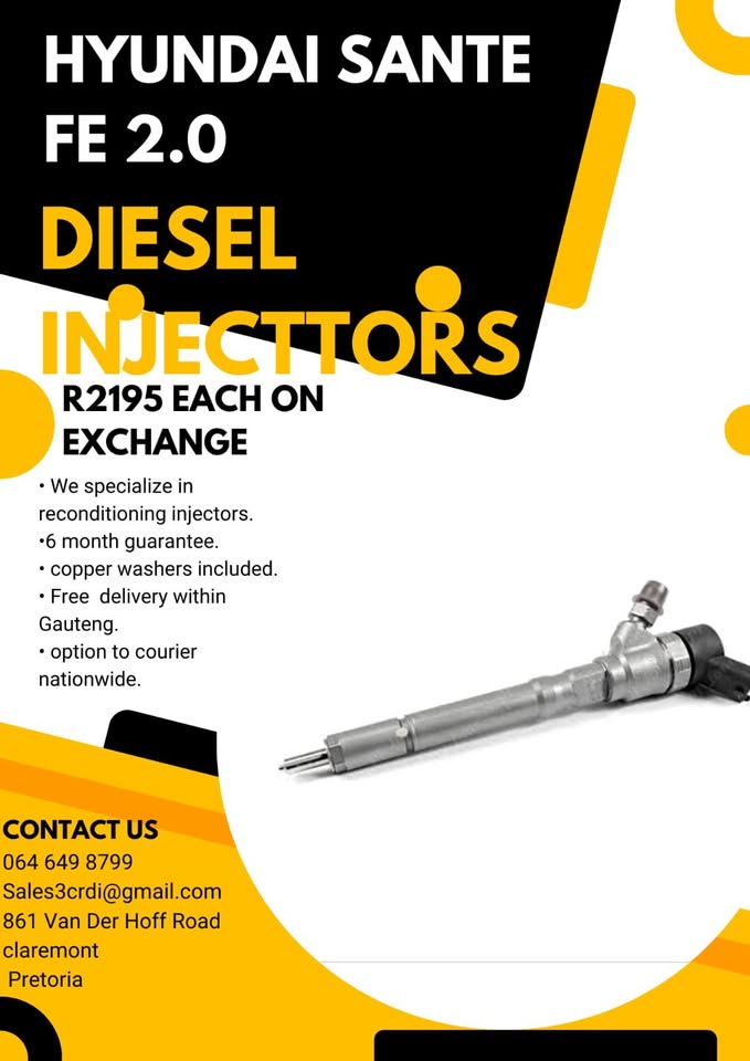 hyundai sante FE 2.0 diesel injectors for sale on exchange or to recon - Private Seller hyundai sante FE 2.0 diesel injectors for sale on exchange or to recon - Private Seller
