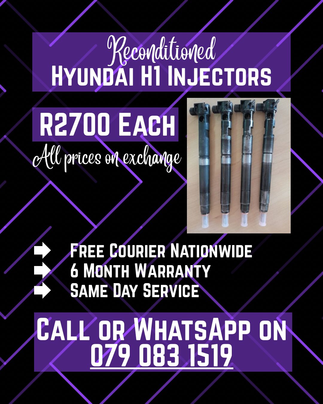 HYUNDAI H1 INJECTORS FOR SALE WITH WARRANTY INCLUDED - Private Seller HYUNDAI H1 INJECTORS FOR SALE WITH WARRANTY INCLUDED - Private Seller