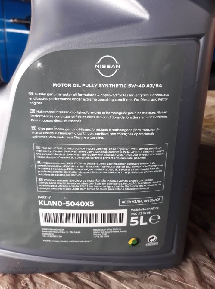 Nissan 5W-40 Engine Oil For Sale - Private Seller