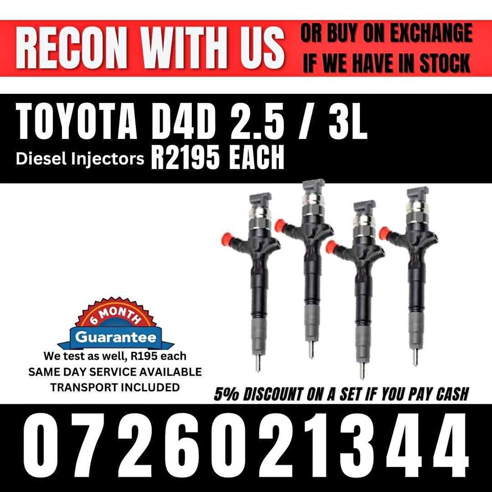 Toyota D4D 2.5 / 3L diesel injectors for sale - Private Seller