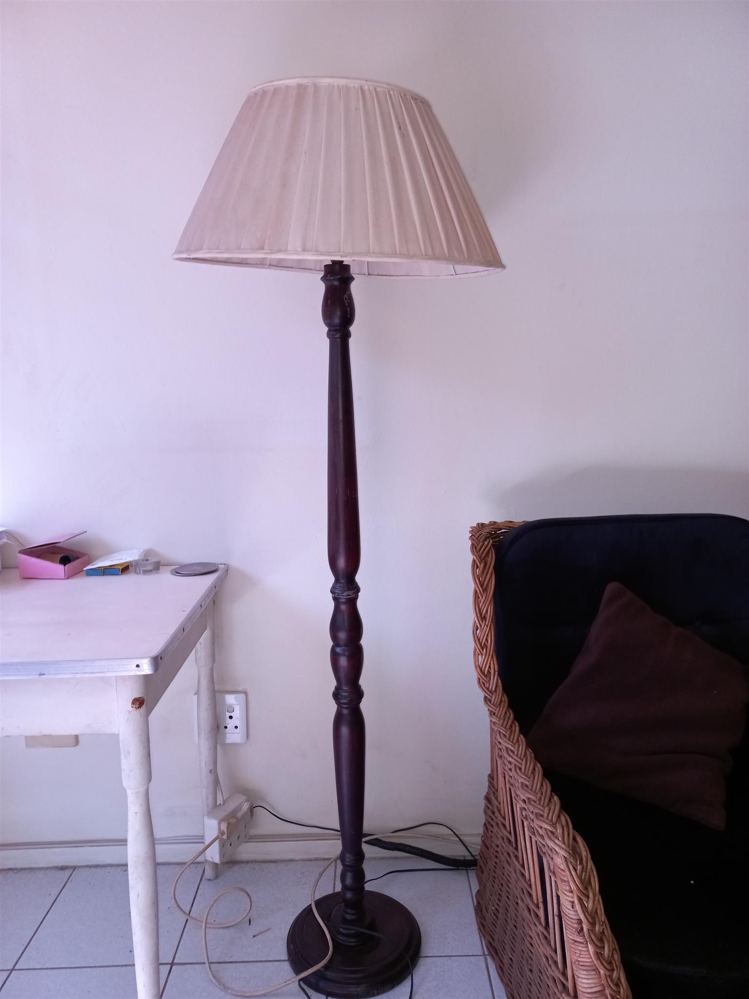 tall wooden lamp stand