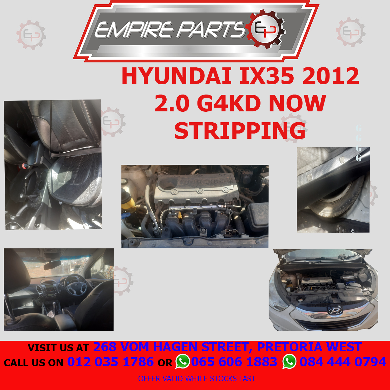 2012 HYUNDAI IX35 2.0 G4KD STRIPPING FOR SPARES
