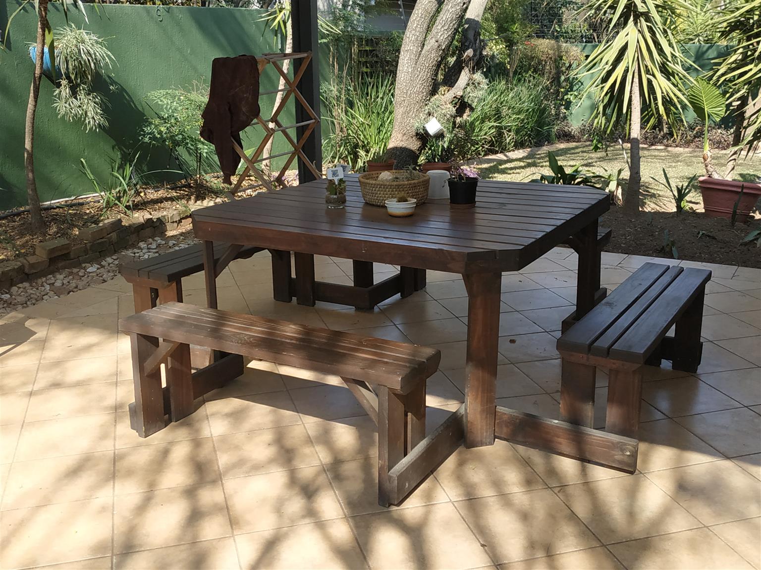 4 seater wooden garden set