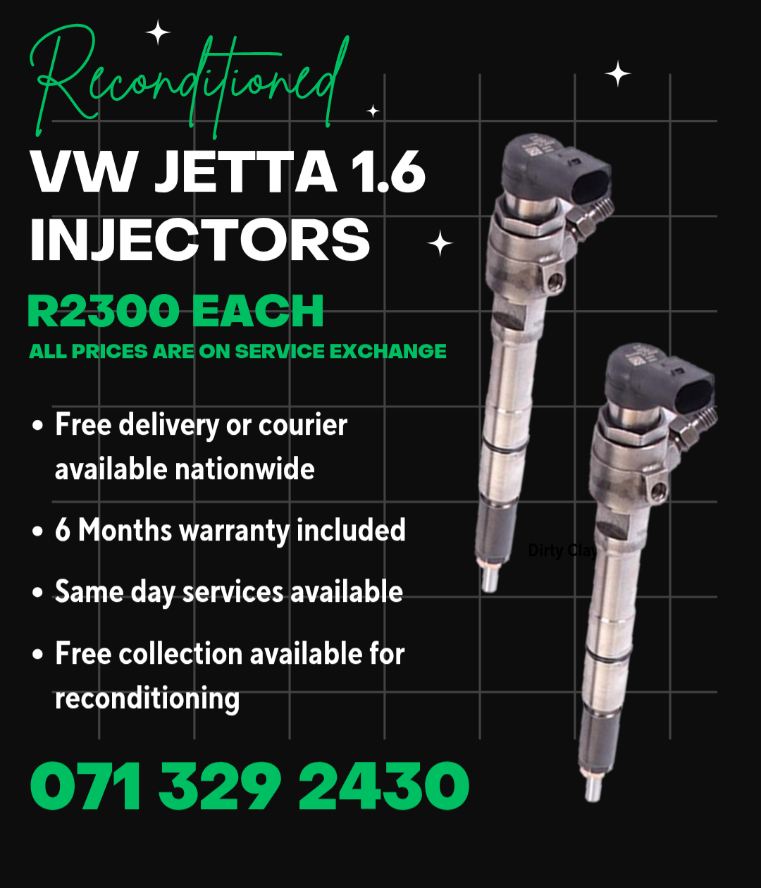 VW JETTA 1.6 DIESEL INJECTORS FOR SALE WITH WARRANTY - Private Seller VW JETTA 1.6 DIESEL INJECTORS FOR SALE WITH WARRANTY - Private Seller