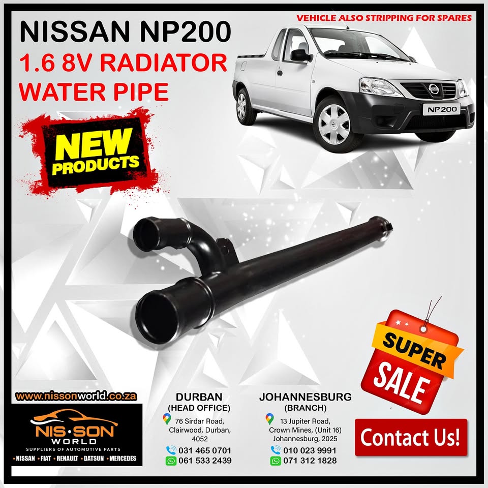NISSAN NP200 1.6 8V RADIATOR WATER PIPE - Private Seller NISSAN NP200 1.6 8V RADIATOR WATER PIPE - Private Seller