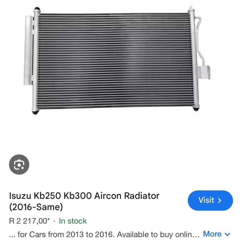 Isuzu Kb250 Kb300 Aircon Radiator 2013-2020 - Private Seller Isuzu Kb250 Kb300 Aircon Radiator 2013-2020 - Private Seller
