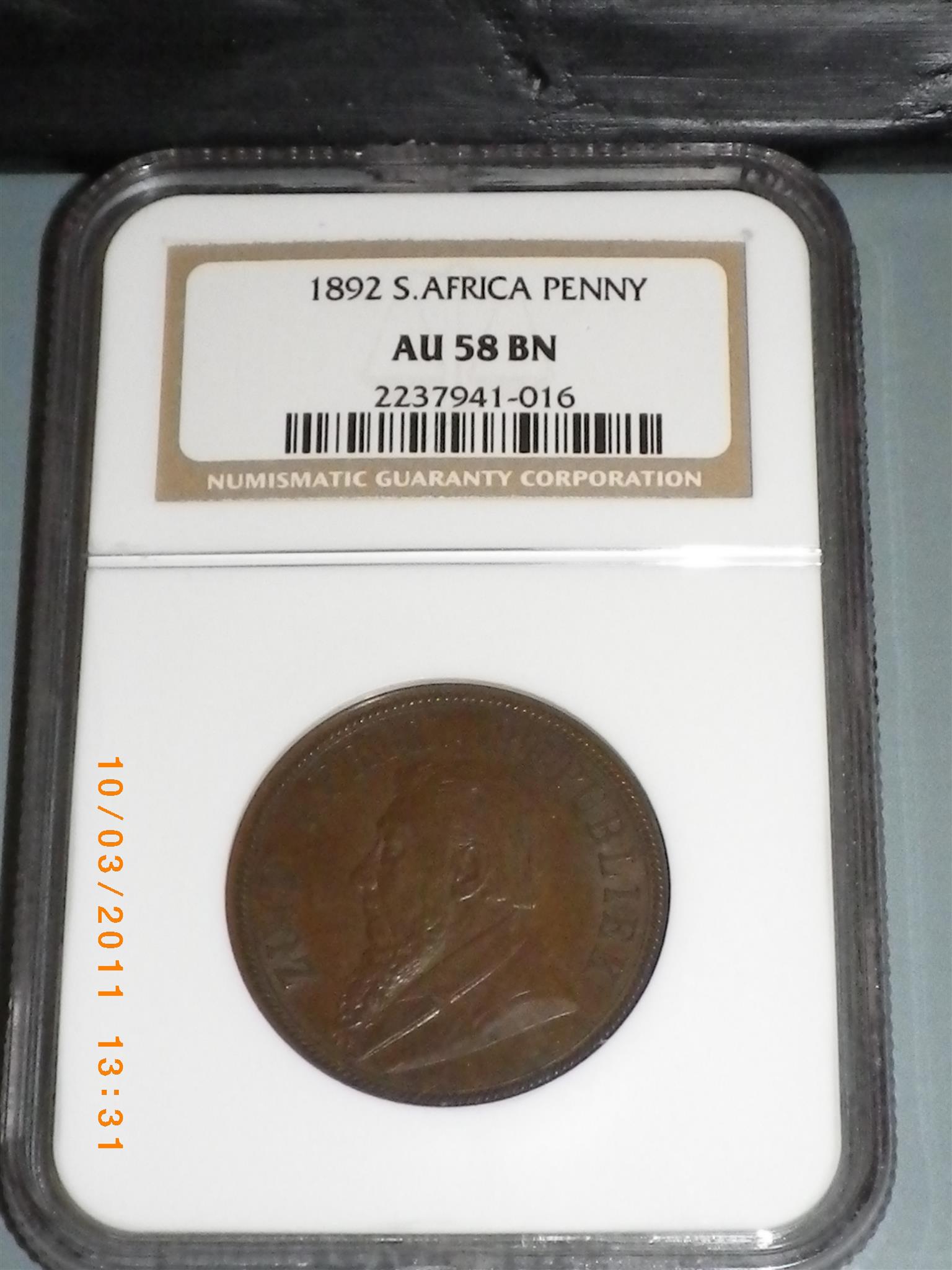 Collectable Coin - 1892 S.A. Kruger Penny