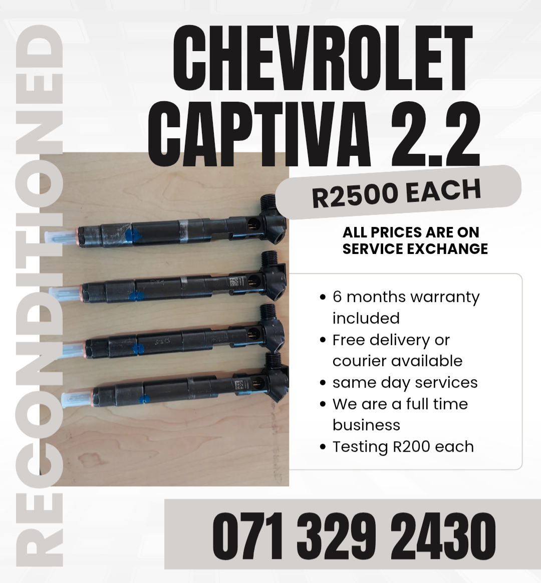CHEVROLET CAPTIVA 2.2 INJECTORS FOR SALE WITH WARRANTY ON - Private Seller CHEVROLET CAPTIVA 2.2 INJECTORS FOR SALE WITH WARRANTY ON - Private Seller