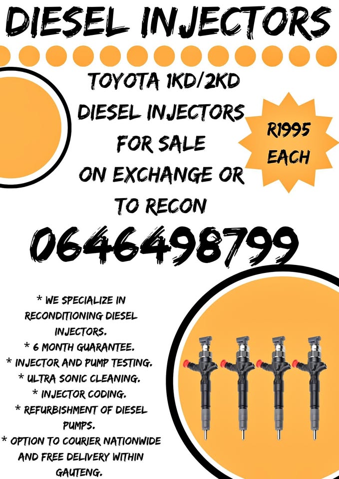 Toyota 1KD/2KD diesel injectors for sale on exchange or recon - Private Seller Toyota 1KD/2KD diesel injectors for sale on exchange or recon - Private Seller
