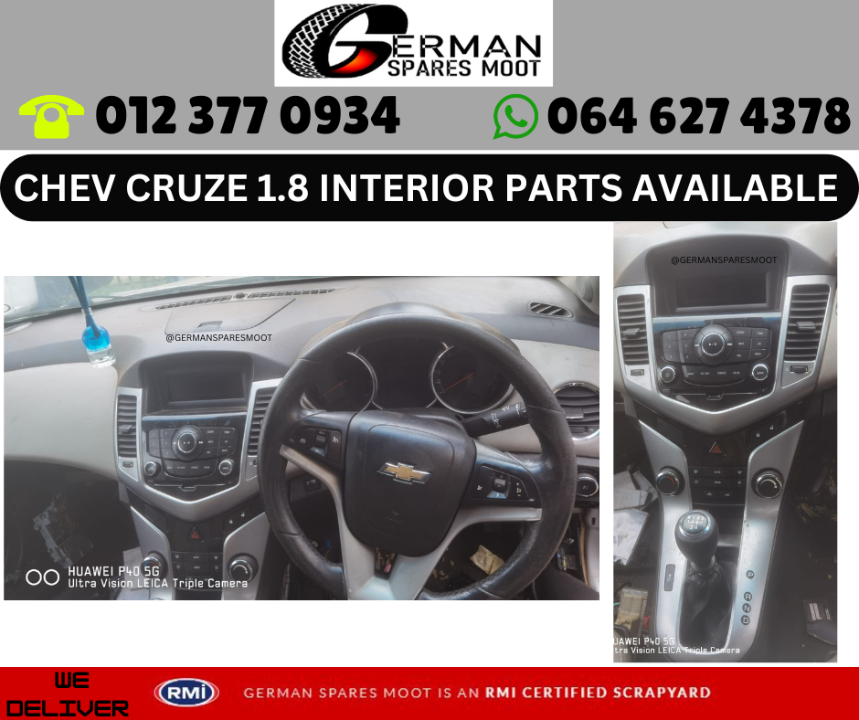 Chev Cruze 1.8 Interior Parts Available - Private Seller