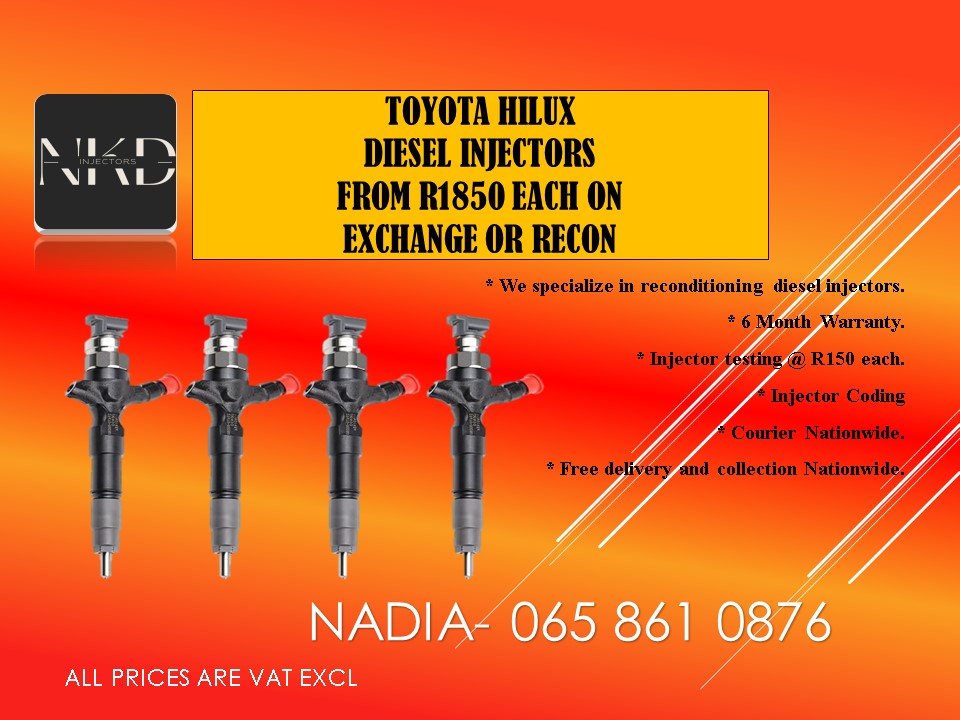 Toyota Hilux diesel injectors for sale on exchange or recon - Private Seller Toyota Hilux diesel injectors for sale on exchange or recon - Private Seller
