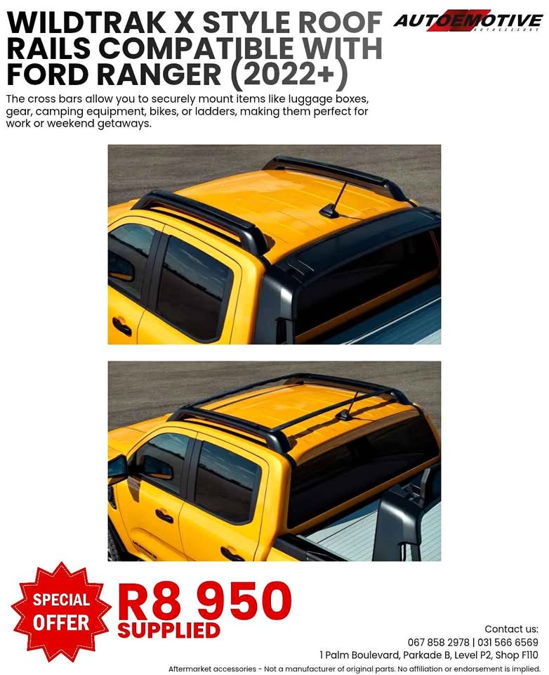 Wildtrak X Style Roof Rails compatible with Ford Ranger Next Gen (2022+) - Supplied (SPECIAL OFFER) - Private Seller Wildtrak X Style Roof Rails compatible with Ford Ranger Next Gen (2022+) - Supplied (SPECIAL OFFER) - Private Seller