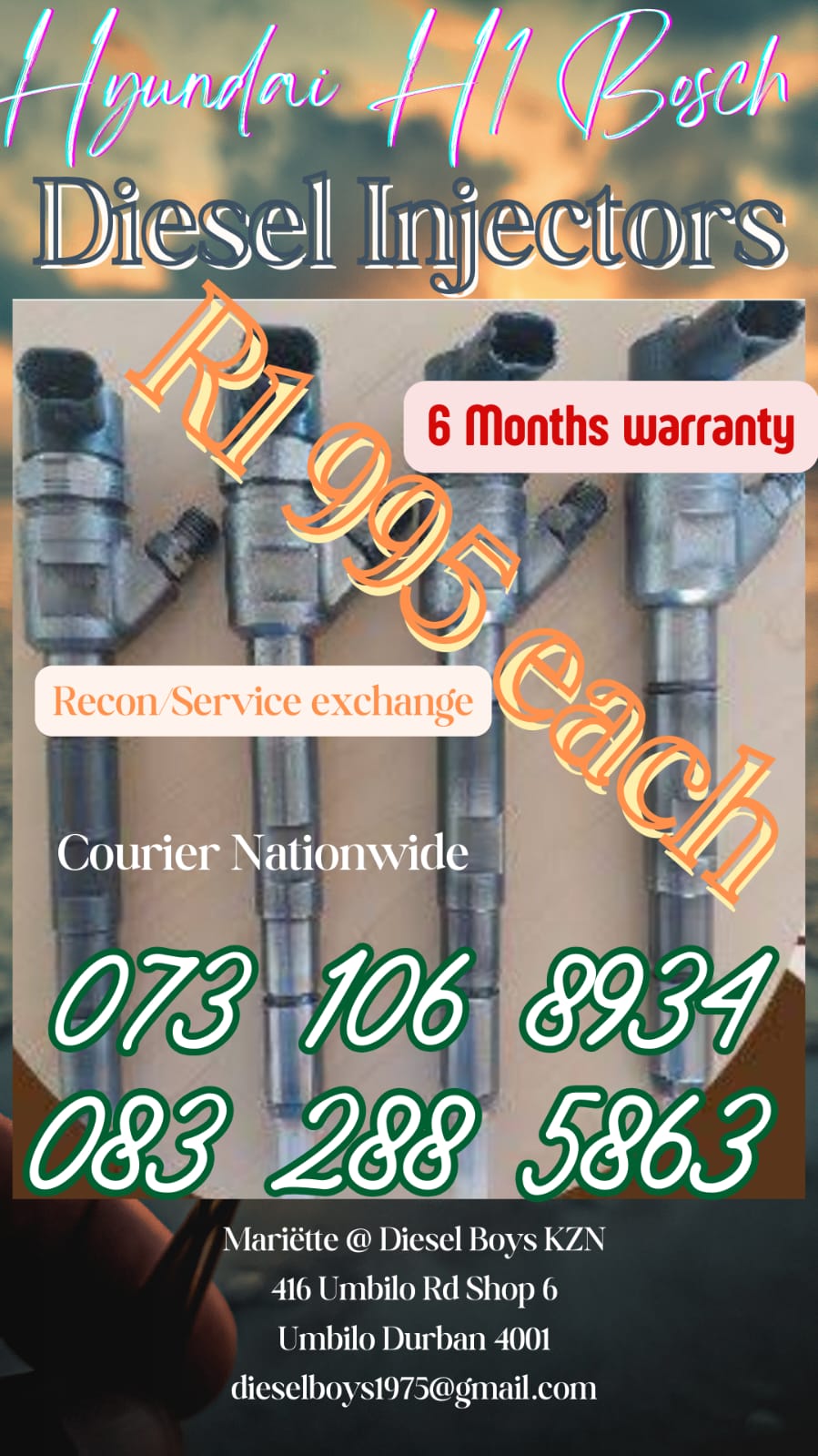 Hyundai H1 Bosch Diesel Injectors - Private Seller